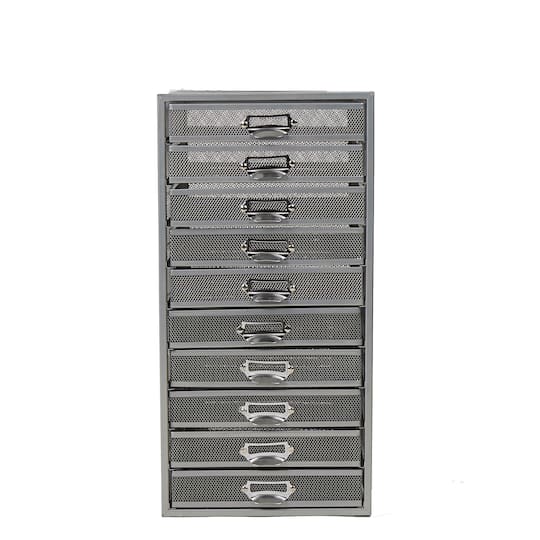 Mind Reader Silver 10-Compartment Mesh Desk Organizer